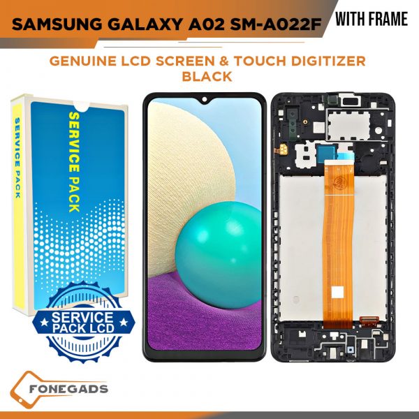 6A Samsung Galaxy A02 SM A022F Black Genuine LCD Screen