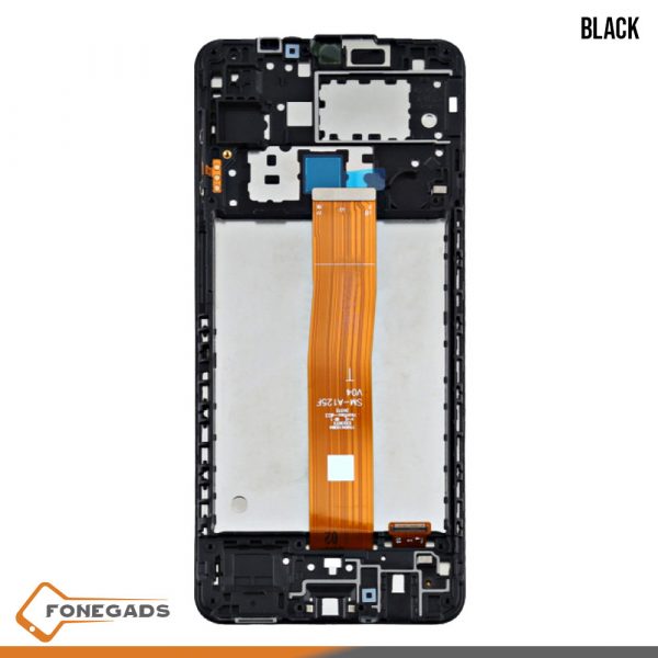 6D Samsung Galaxy A12 SM A125F Black With Frame Genuine LCD Screen Digitizer