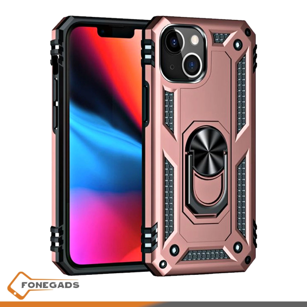 iphone 15 ring armor case rose gold